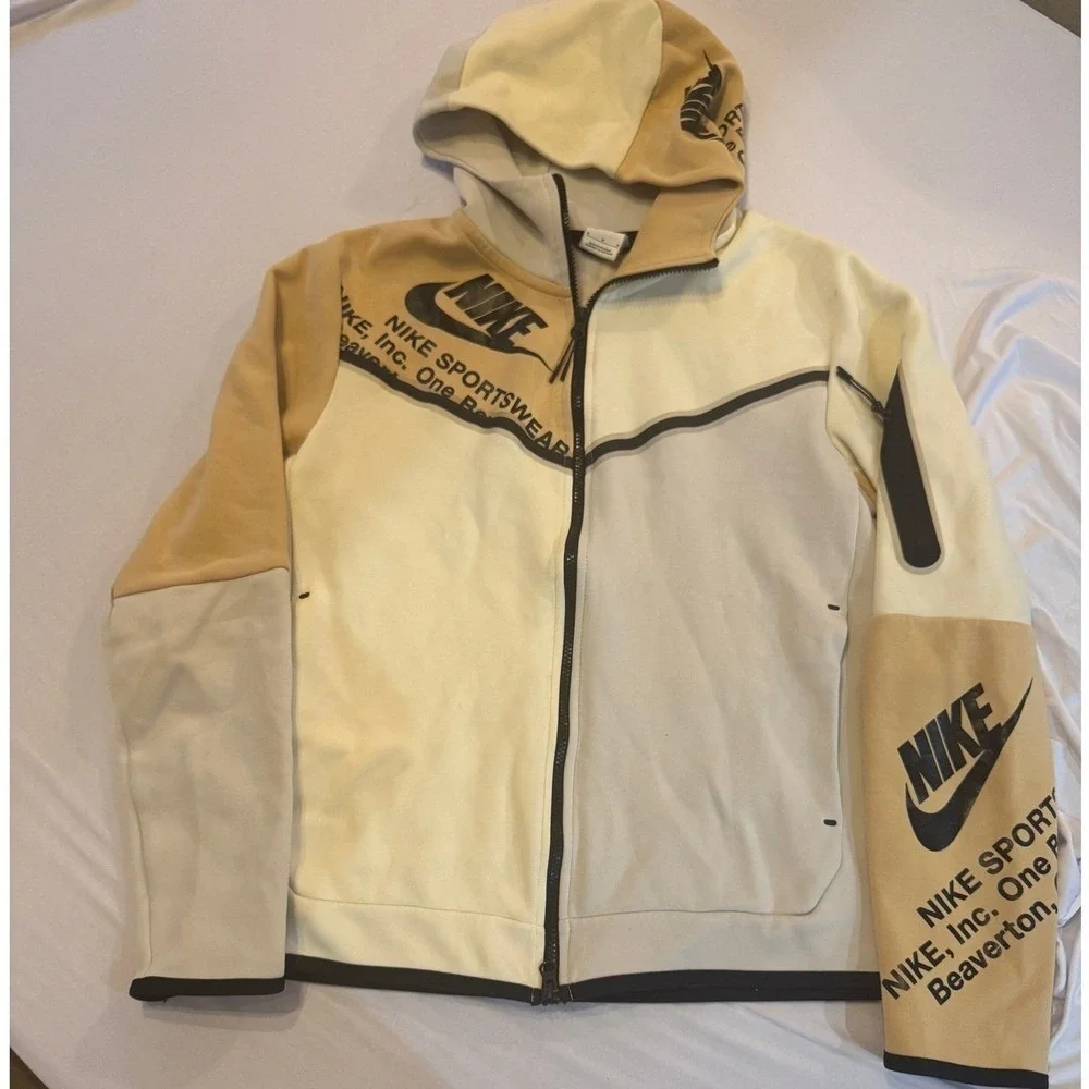 Nike Sportswear Full Zip Hoodie Color Block Spell Out‎ Jacket Size M |S1